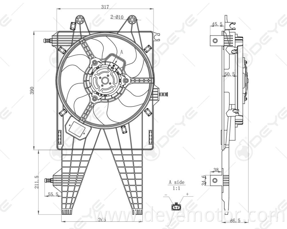 51708004 51738689 12v air cooling fan radiator for FIAT PUNTO LANCIA YPSIL